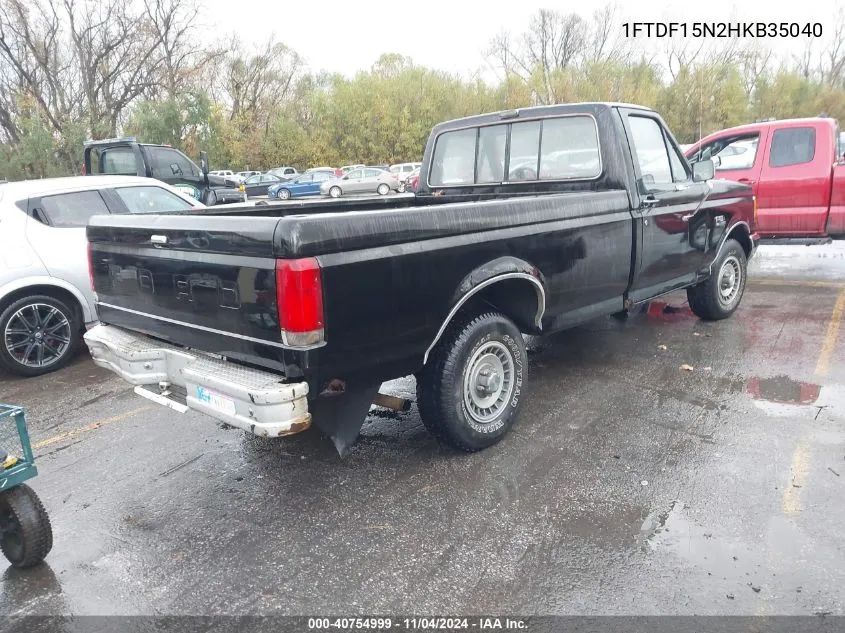 1987 Ford F150 VIN: 1FTDF15N2HKB35040 Lot: 40754999