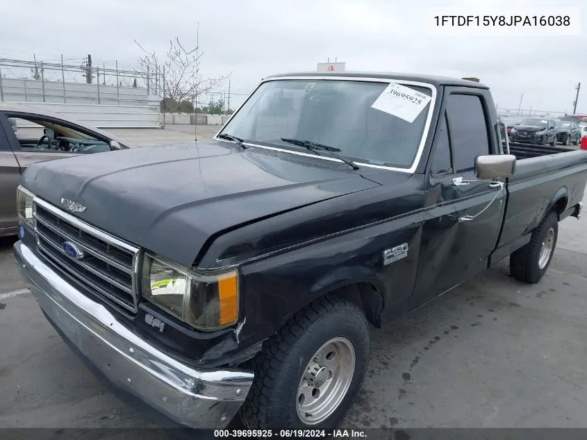 1988 Ford F150 VIN: 1FTDF15Y8JPA16038 Lot: 39695925