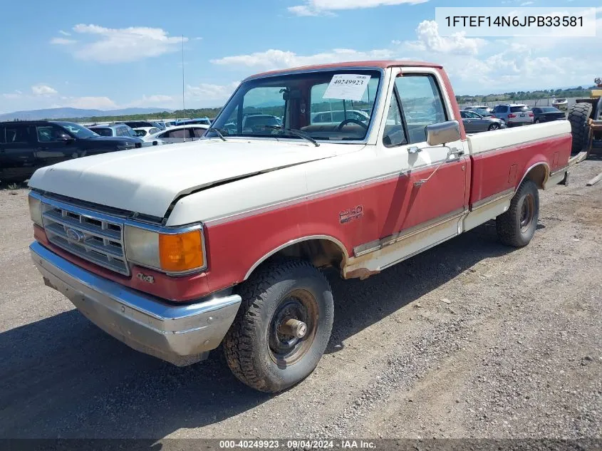 1988 Ford F150 VIN: 1FTEF14N6JPB33581 Lot: 40249923