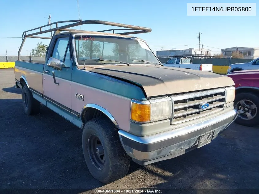 1988 Ford F150 VIN: 1FTEF14N6JPB05800 Lot: 40651584