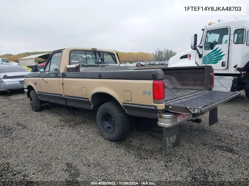 1988 Ford F150 VIN: 1FTEF14Y8JKA48703 Lot: 40808602