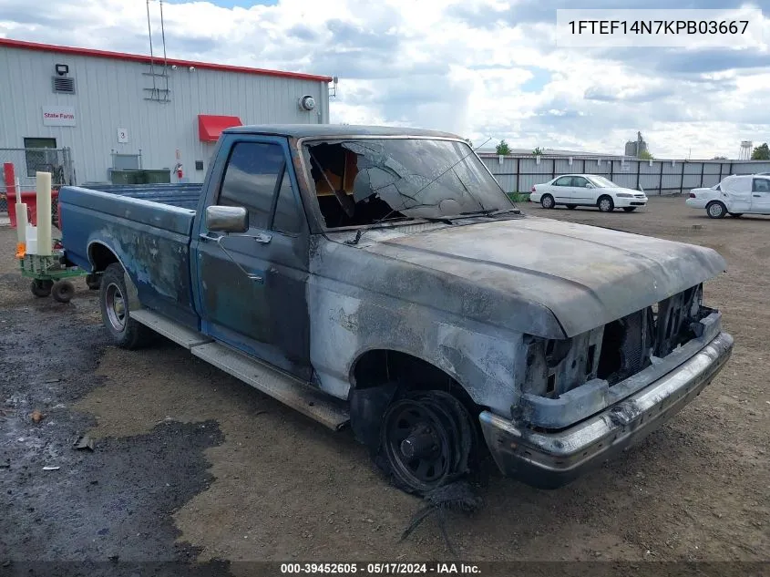 1FTEF14N7KPB03667 1989 Ford F150