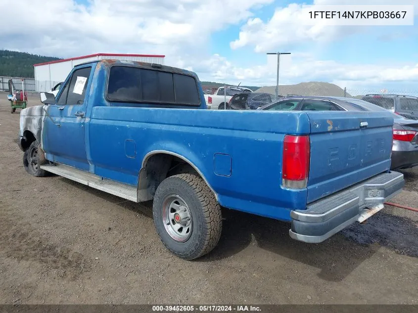 1989 Ford F150 VIN: 1FTEF14N7KPB03667 Lot: 39452605