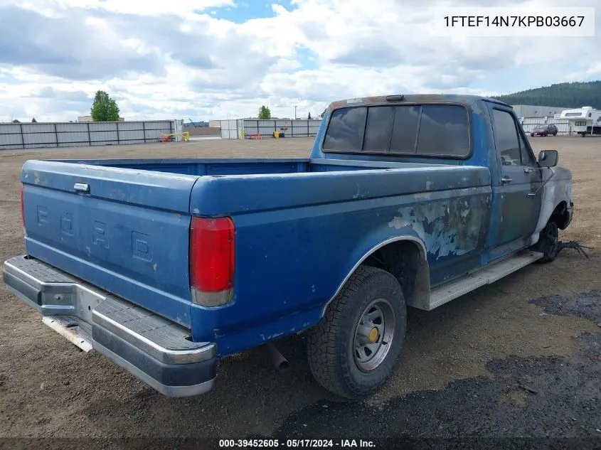 1989 Ford F150 VIN: 1FTEF14N7KPB03667 Lot: 39452605