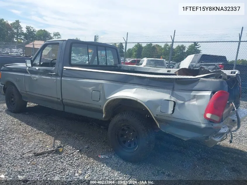 1989 Ford F150 VIN: 1FTEF15Y8KNA32337 Lot: 40233964