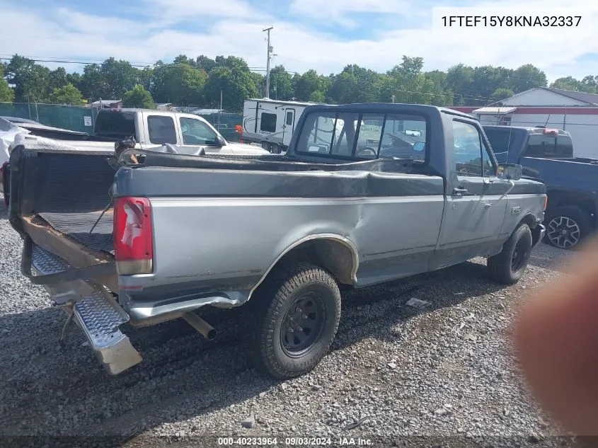 1989 Ford F150 VIN: 1FTEF15Y8KNA32337 Lot: 40233964