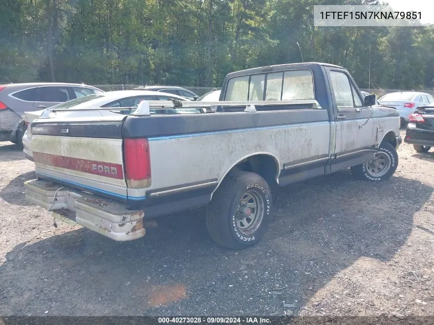 1989 Ford F150 VIN: 1FTEF15N7KNA79851 Lot: 40273028