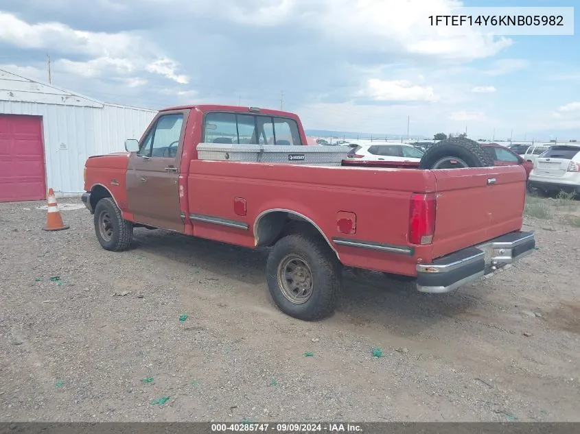 1989 Ford F150 VIN: 1FTEF14Y6KNB05982 Lot: 40285747