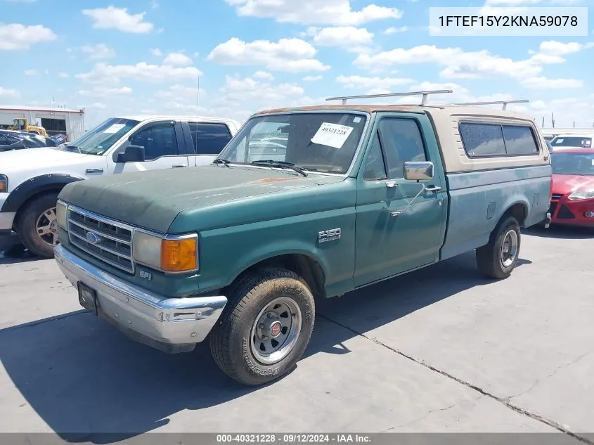 1FTEF15Y2KNA59078 1989 Ford F150