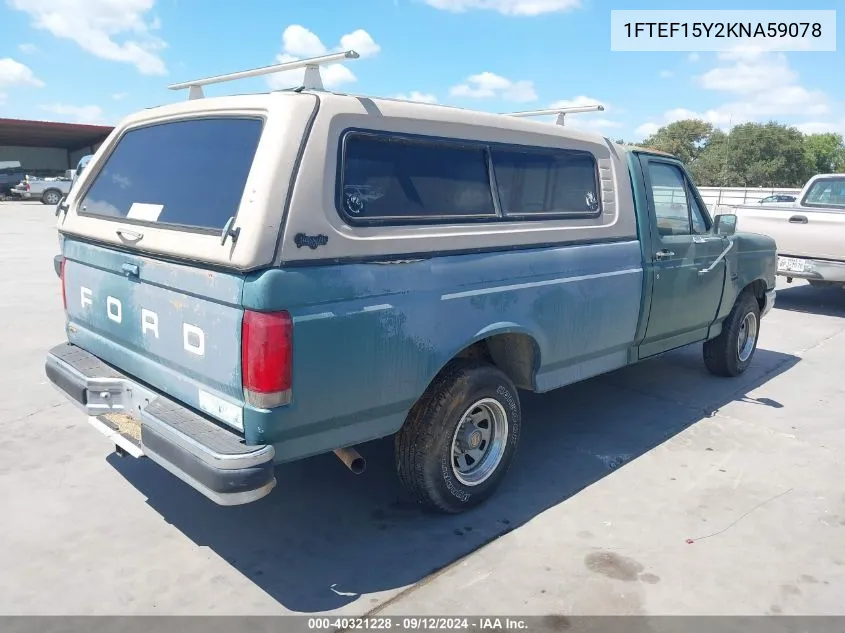 1FTEF15Y2KNA59078 1989 Ford F150