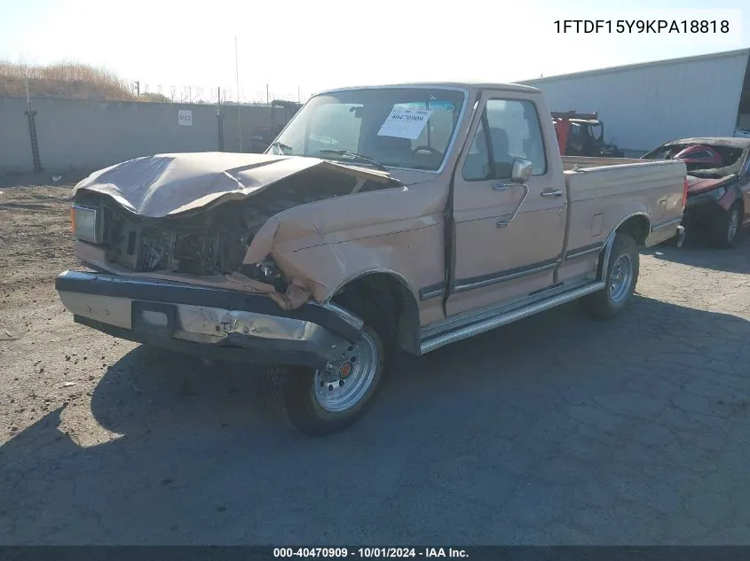 1989 Ford F150 VIN: 1FTDF15Y9KPA18818 Lot: 40470909