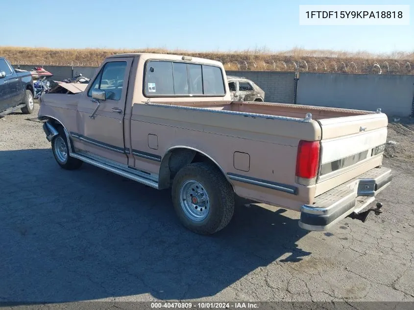 1989 Ford F150 VIN: 1FTDF15Y9KPA18818 Lot: 40470909