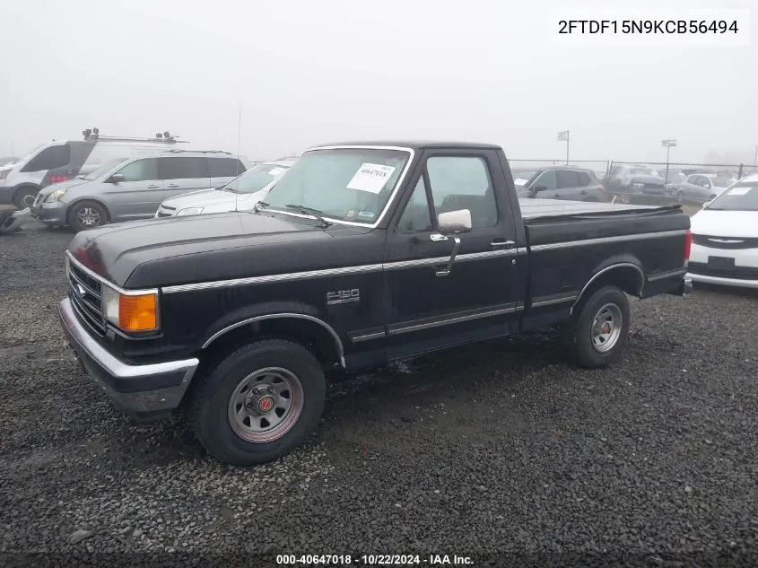 1989 Ford F150 VIN: 2FTDF15N9KCB56494 Lot: 40647018