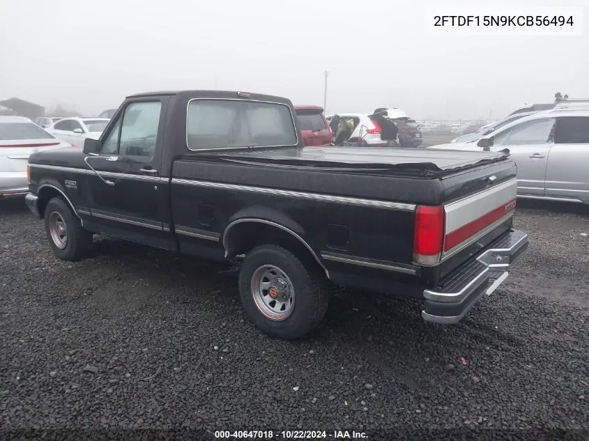 1989 Ford F150 VIN: 2FTDF15N9KCB56494 Lot: 40647018