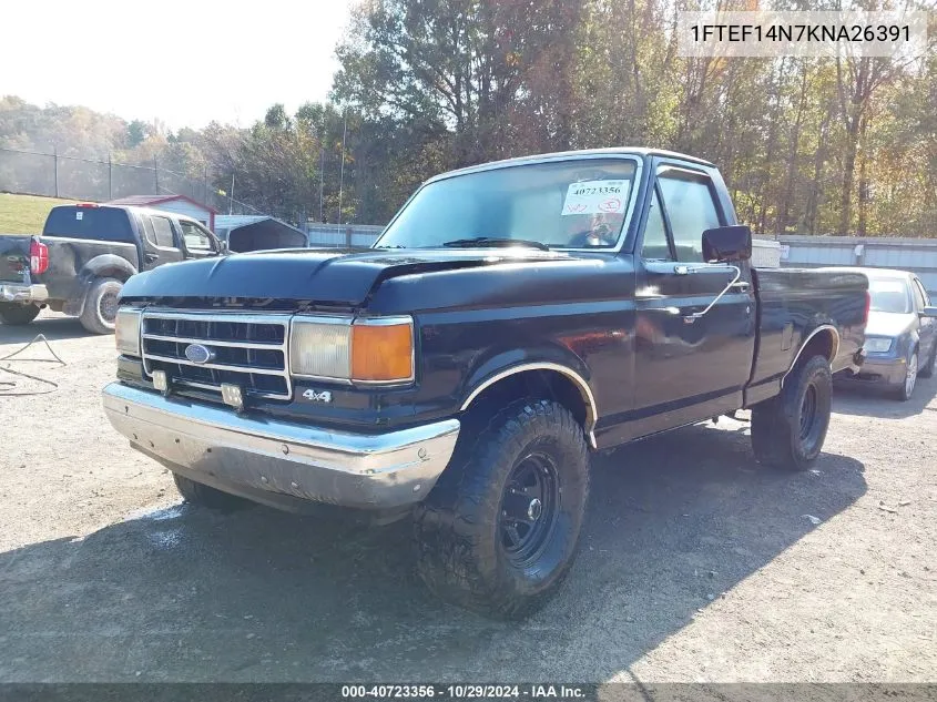 1989 Ford F150 VIN: 1FTEF14N7KNA26391 Lot: 40723356