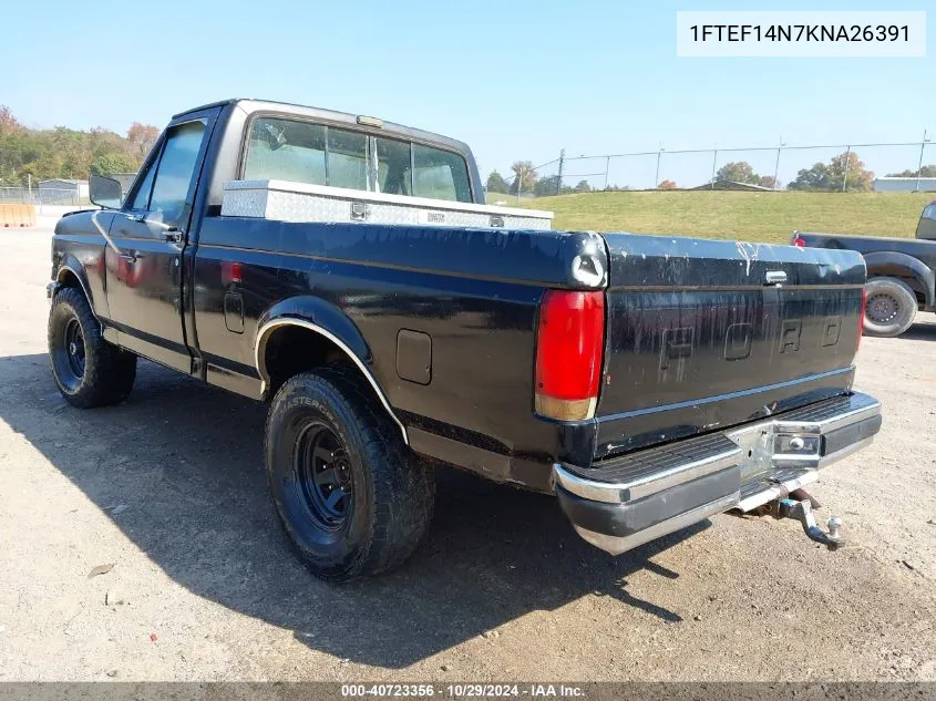 1989 Ford F150 VIN: 1FTEF14N7KNA26391 Lot: 40723356