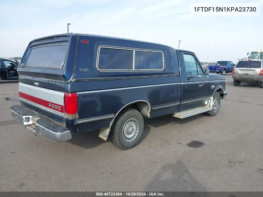 1989 Ford F150 VIN: 1FTDF15N1KPA23730 Lot: 40723364