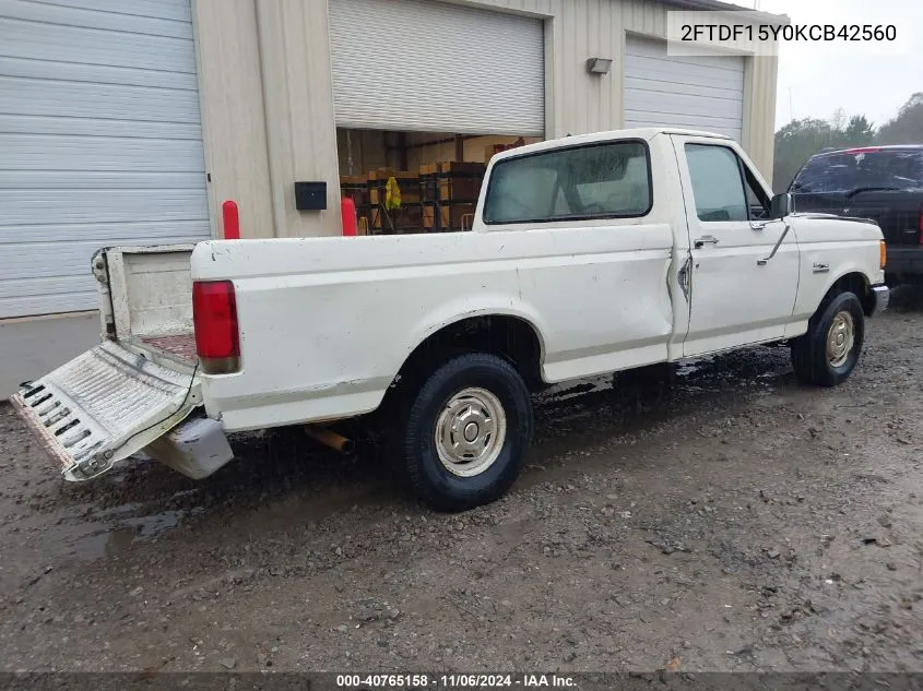 1989 Ford F150 VIN: 2FTDF15Y0KCB42560 Lot: 40765158