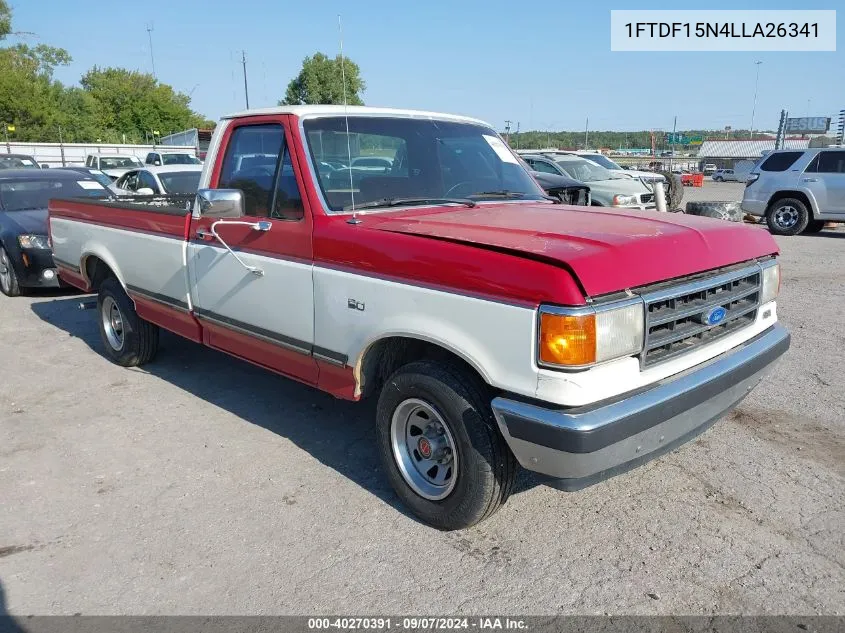 1990 Ford F150 VIN: 1FTDF15N4LLA26341 Lot: 40270391