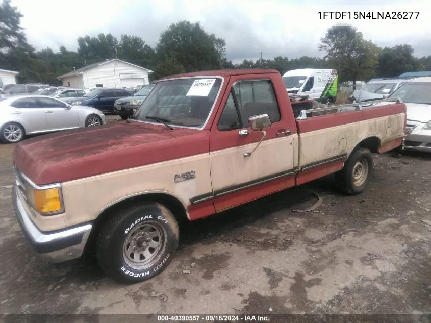 1990 Ford F150 VIN: 1FTDF15N4LNA26277 Lot: 40390557