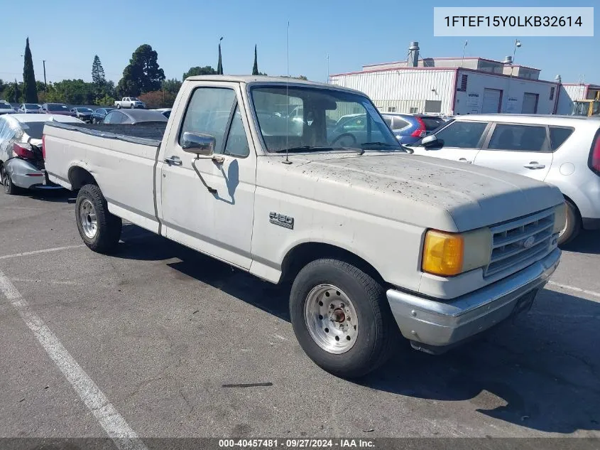 1990 Ford F150 VIN: 1FTEF15Y0LKB32614 Lot: 40457481