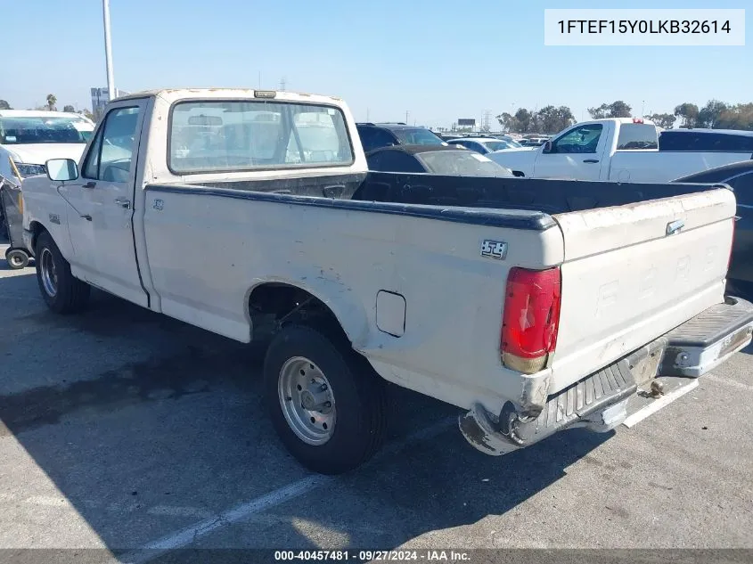 1990 Ford F150 VIN: 1FTEF15Y0LKB32614 Lot: 40457481