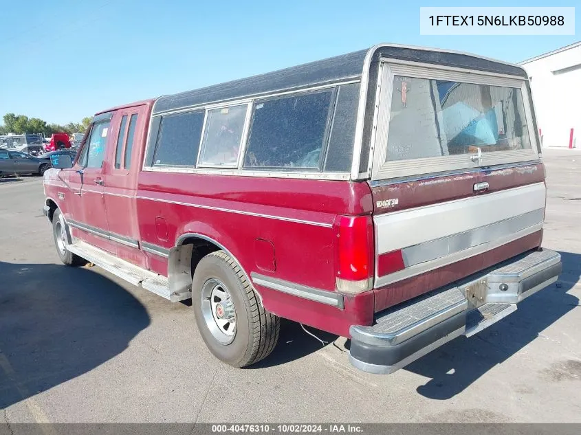 1990 Ford F150 VIN: 1FTEX15N6LKB50988 Lot: 40476310