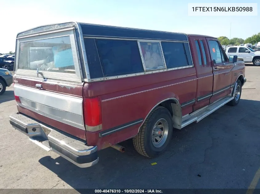 1990 Ford F150 VIN: 1FTEX15N6LKB50988 Lot: 40476310