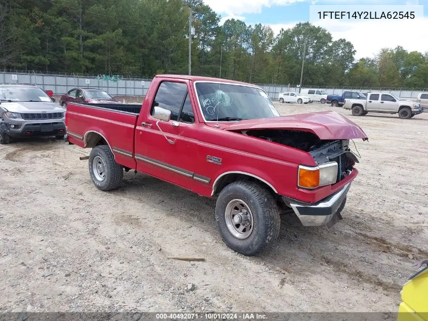 1990 Ford F150 VIN: 1FTEF14Y2LLA62545 Lot: 40492071