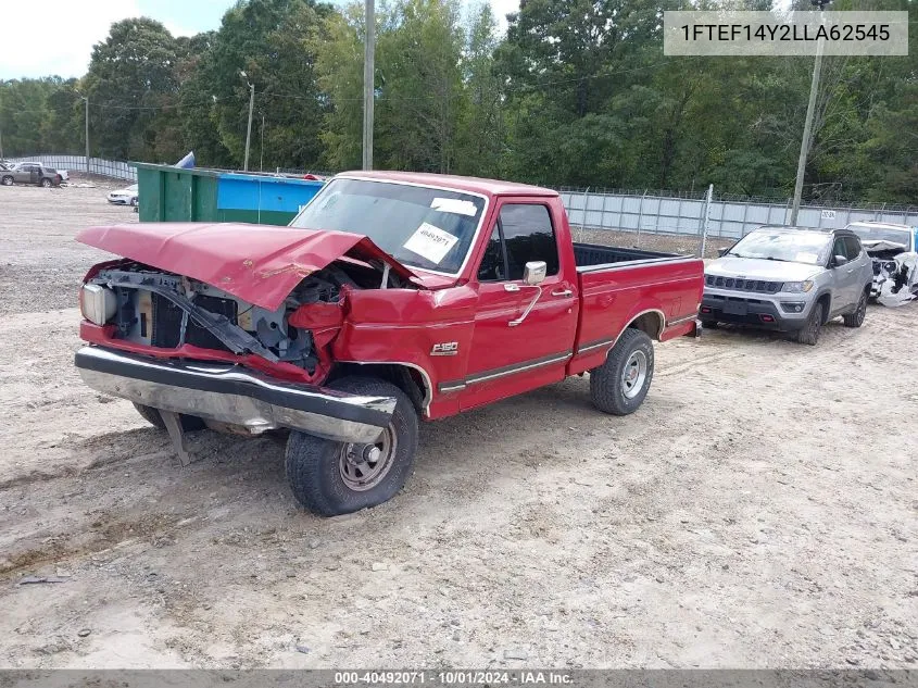 1990 Ford F150 VIN: 1FTEF14Y2LLA62545 Lot: 40492071