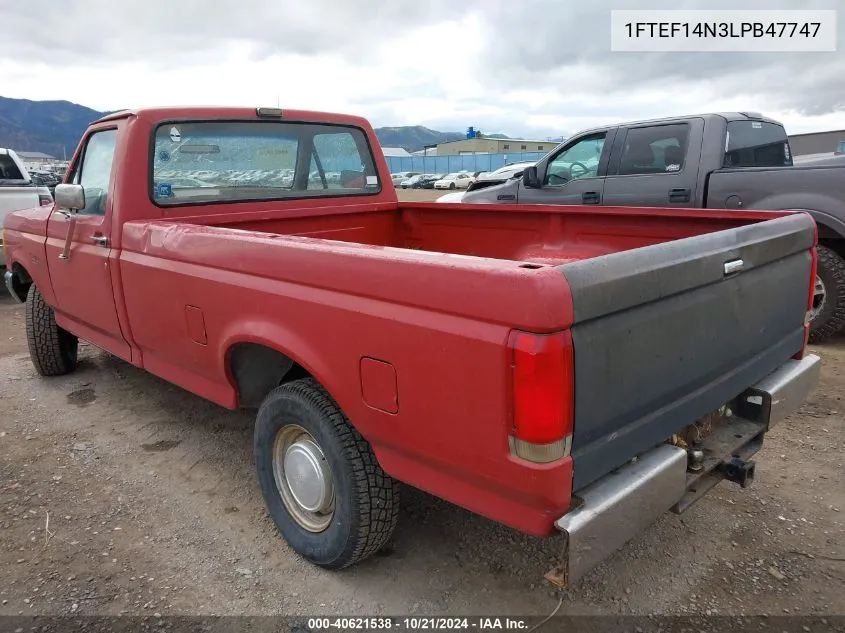 1990 Ford F150 VIN: 1FTEF14N3LPB47747 Lot: 40621538