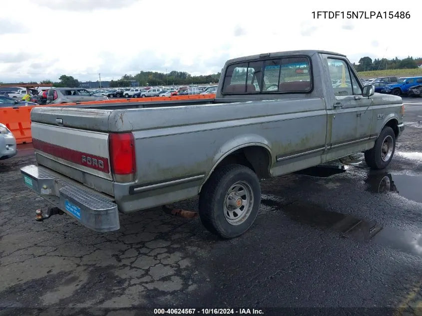 1990 Ford F150 VIN: 1FTDF15N7LPA15486 Lot: 40624567