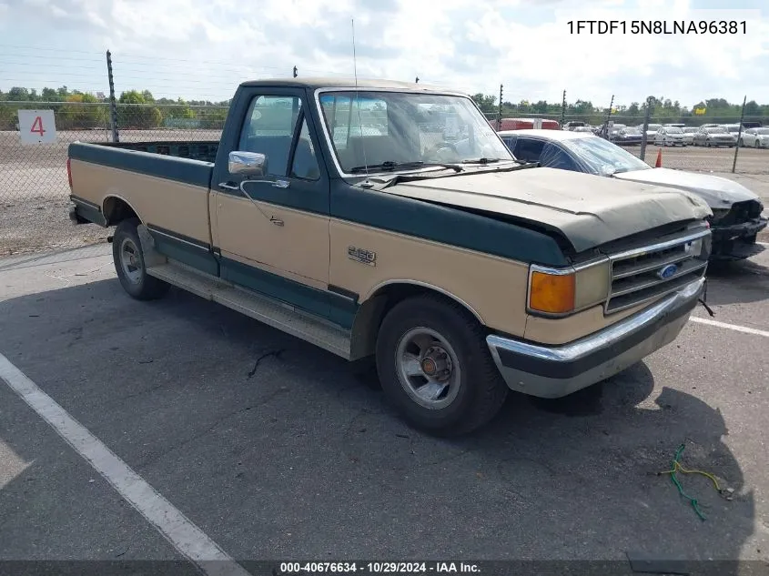 1990 Ford F150 VIN: 1FTDF15N8LNA96381 Lot: 40676634