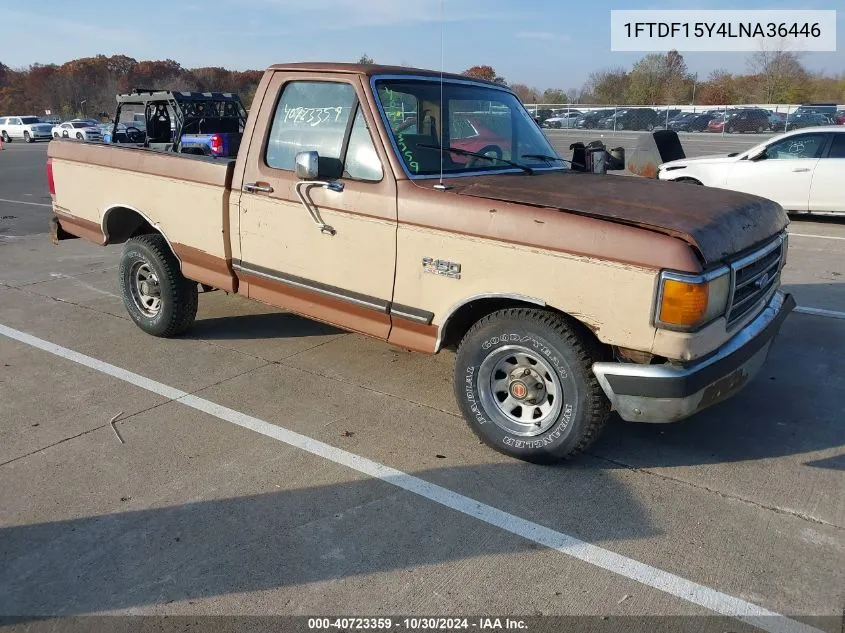 1990 Ford F150 VIN: 1FTDF15Y4LNA36446 Lot: 40723359