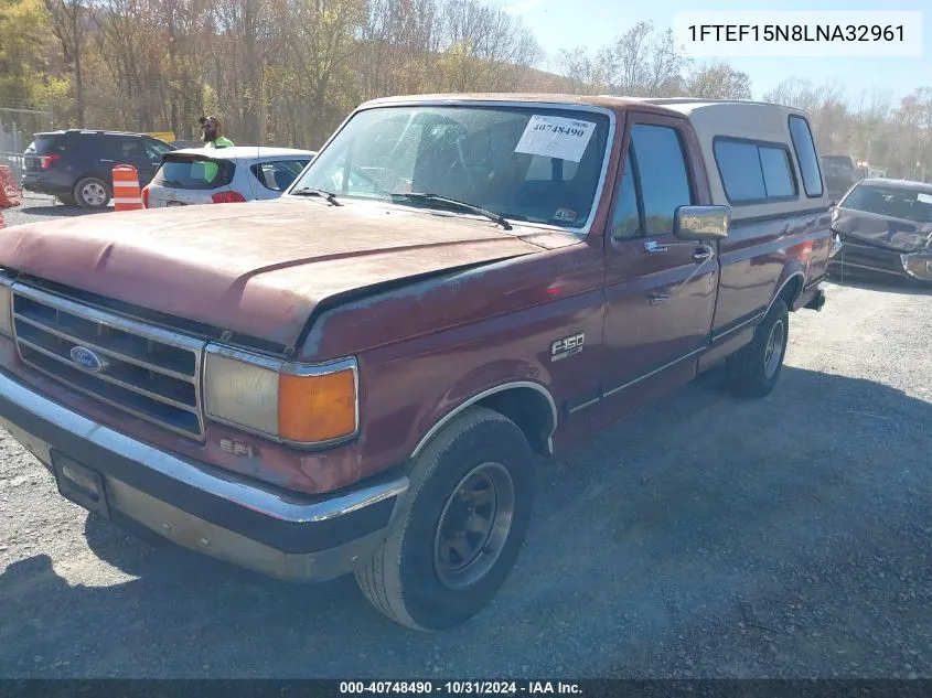 1990 Ford F150 VIN: 1FTEF15N8LNA32961 Lot: 40748490