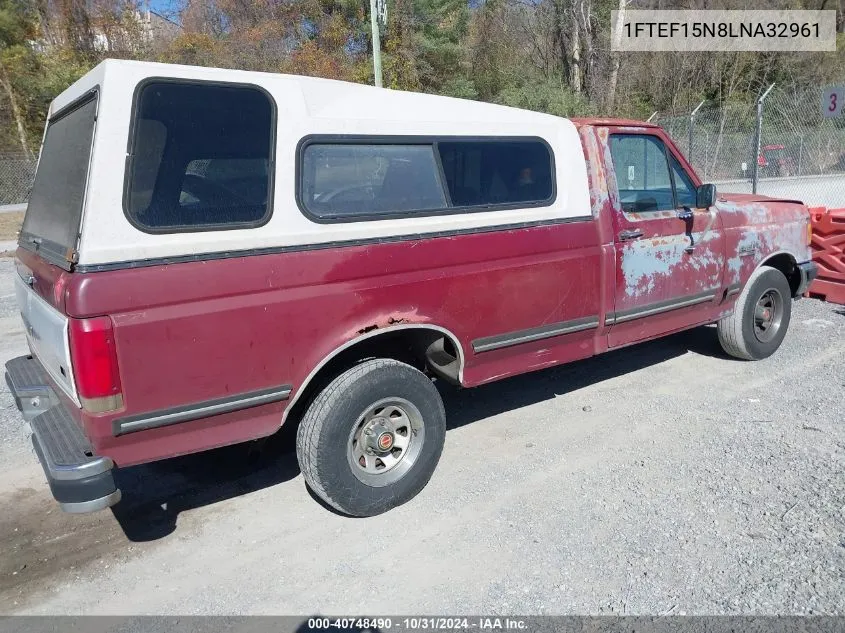 1990 Ford F150 VIN: 1FTEF15N8LNA32961 Lot: 40748490