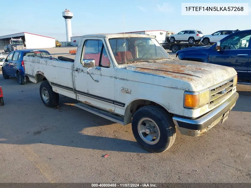 1990 Ford F150 VIN: 1FTEF14N5LKA57268 Lot: 40800485