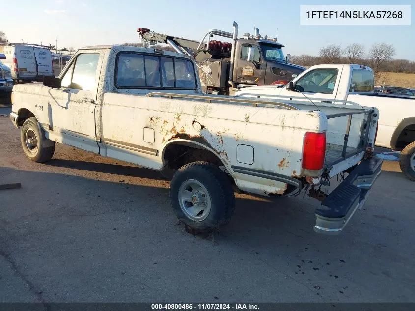 1990 Ford F150 VIN: 1FTEF14N5LKA57268 Lot: 40800485