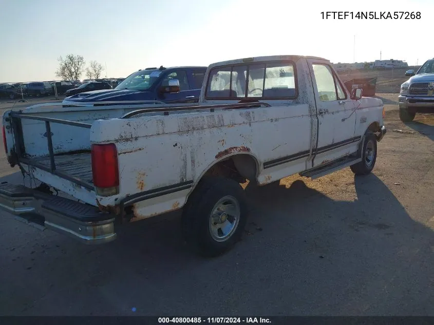 1990 Ford F150 VIN: 1FTEF14N5LKA57268 Lot: 40800485