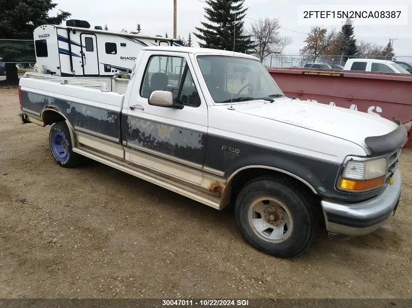 1992 Ford F150 VIN: 2FTEF15N2NCA08387 Lot: 30047011