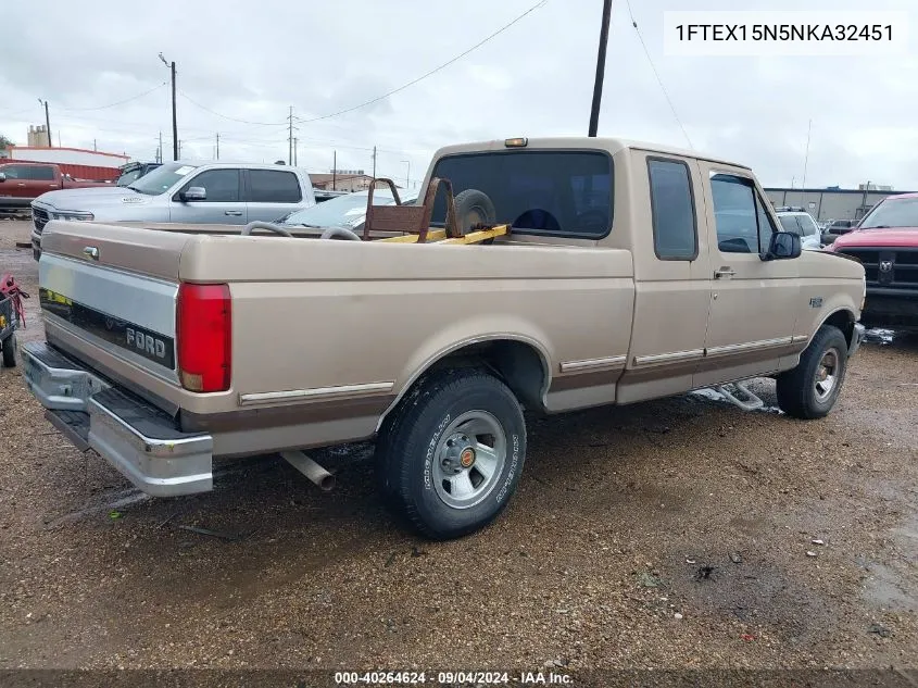 1992 Ford F150 VIN: 1FTEX15N5NKA32451 Lot: 40264624