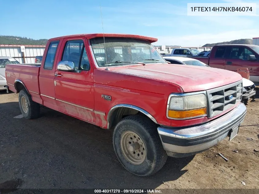 1992 Ford F150 VIN: 1FTEX14H7NKB46074 Lot: 40317270