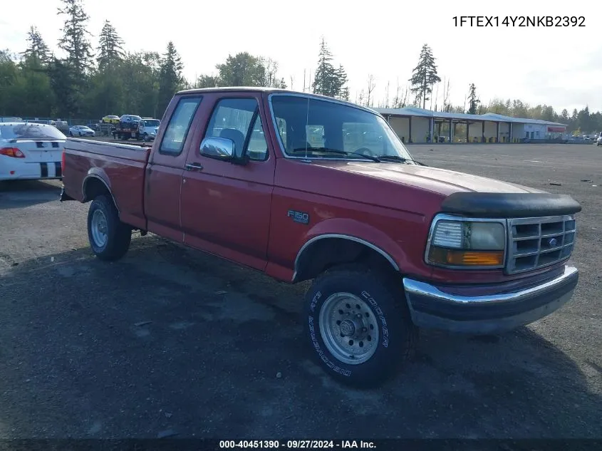 1992 Ford F150 VIN: 1FTEX14Y2NKB2392 Lot: 40451390