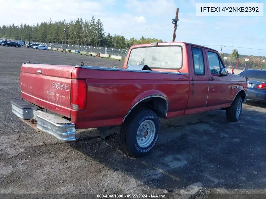 1992 Ford F150 VIN: 1FTEX14Y2NKB2392 Lot: 40451390