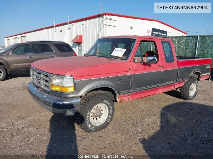 1992 Ford F150 VIN: 1FTEX14N9NKA97904 Lot: 40617928