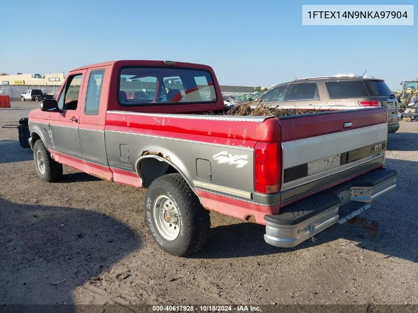 1992 Ford F150 VIN: 1FTEX14N9NKA97904 Lot: 40617928