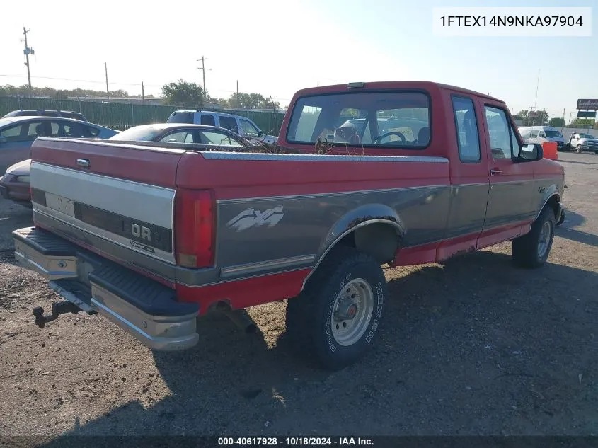 1992 Ford F150 VIN: 1FTEX14N9NKA97904 Lot: 40617928