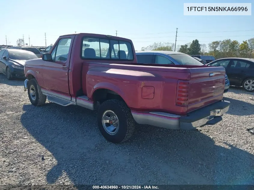 1992 Ford F150 VIN: 1FTCF15N5NKA66996 Lot: 40634960