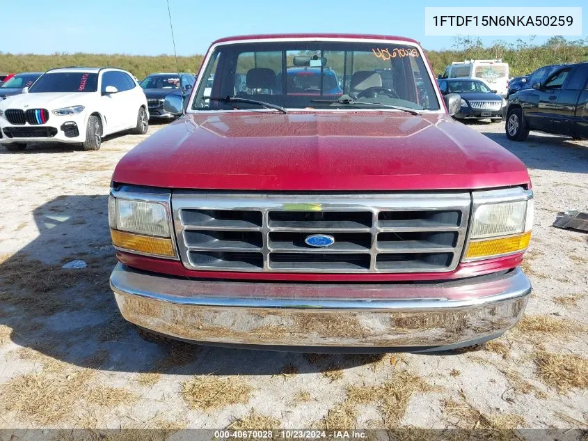 1992 Ford F150 VIN: 1FTDF15N6NKA50259 Lot: 40670028