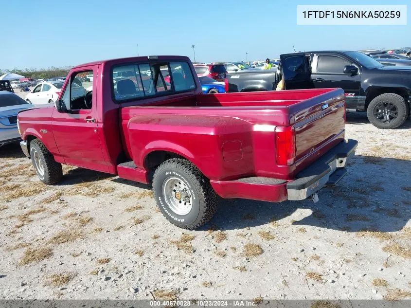 1992 Ford F150 VIN: 1FTDF15N6NKA50259 Lot: 40670028